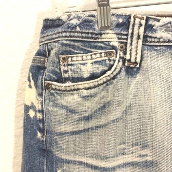 Y2K Hippie Denim Capris Jeans Sz 9 Distressed Details Boho Gypsy Festival VNTG - Picture 4 of 10